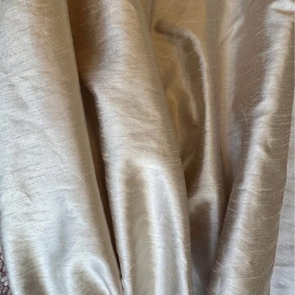 Peri Cream 98" Pinch Pleat SILK-LOOK Curtains. Set of 2 - Picture 7 of 7